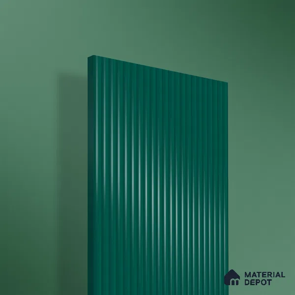 Ferrero 1D 05420 Deep Teal 8 ft x 4 ft High Gloss Finish Fluted Acrylic Laminate - 3 mm | Suitable for Bedroom, TV Unit, Wardrobe, Kitchen