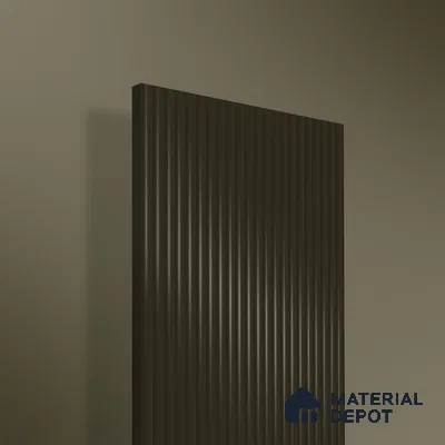 Cocoa Brown Fluted Solid Color 1D 05440 Cocoa Ember 8 ft x 4 ft High Gloss Finish Acrylic Laminate - 3 mm | Suitable for TV Unit,Wardrobe, Kitchen Cabinets