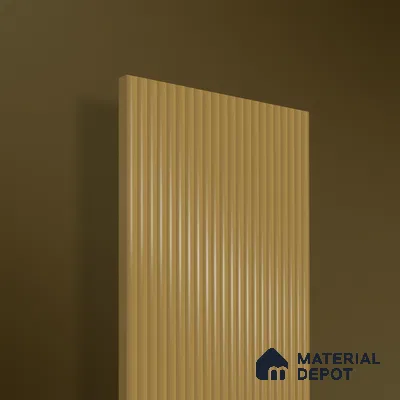 Camel Brown Fluted Solid Color 1D 05439 Camel Glow 8 ft x 4 ft High Gloss Finish Acrylic Laminate - 3 mm | Suitable for TV Unit,Wardrobe, Kitchen Cabinets