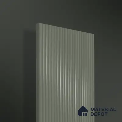 Slate Grey Fluted Solid Color 1D 05441 Slate Cloud 8 ft x 4 ft High Gloss Finish Acrylic Laminate - 3 mm | Suitable for TV Unit,Wardrobe, Kitchen Cabinets