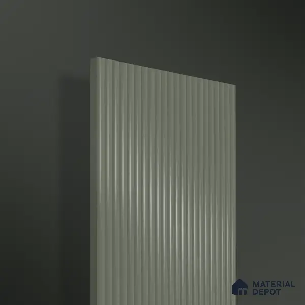 Slate Grey Fluted Solid Color 1D 05441 Slate Cloud 8 ft x 4 ft High Gloss Finish Acrylic Laminate - 3 mm | Suitable for TV Unit,Wardrobe, Kitchen Cabinets