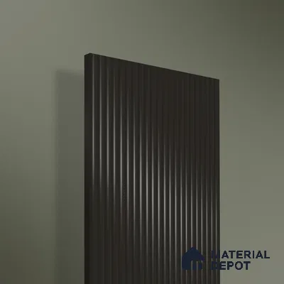 Graphite Black Fluted Solid Color 1D 05443 Graphite Drift 8 ft x 4 ft High Gloss Finish Acrylic Laminate - 3 mm | Suitable for TV Unit,Wardrobe, Kitchen Cabinets