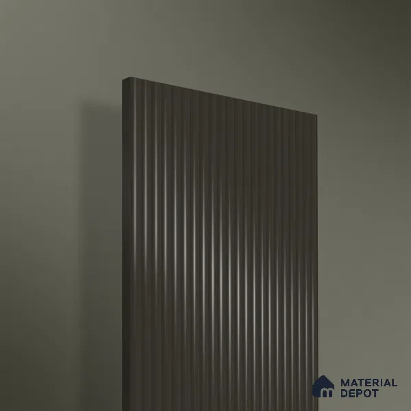 Charcoal Grey Fluted Solid Color 1D 05442 Ash Taupe 8 ft x 4 ft High Gloss Finish Acrylic Laminate - 3 mm | Suitable for TV Unit,Wardrobe, Kitchen Cabinets