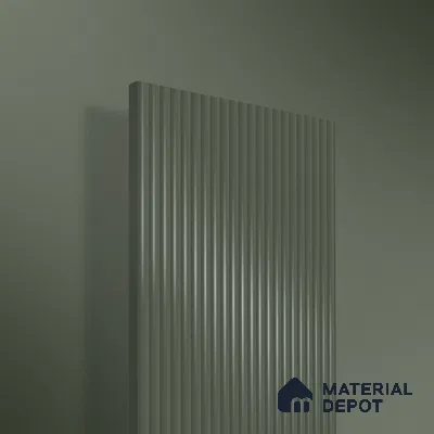 Shadow Slate Grey Fluted Solid Color 1D 05451 Shadow Slate 8 ft x 4 ft High Gloss Finish Acrylic Laminate - 3 mm | Suitable for TV Unit,Wardrobe, Kitchen Cabinets