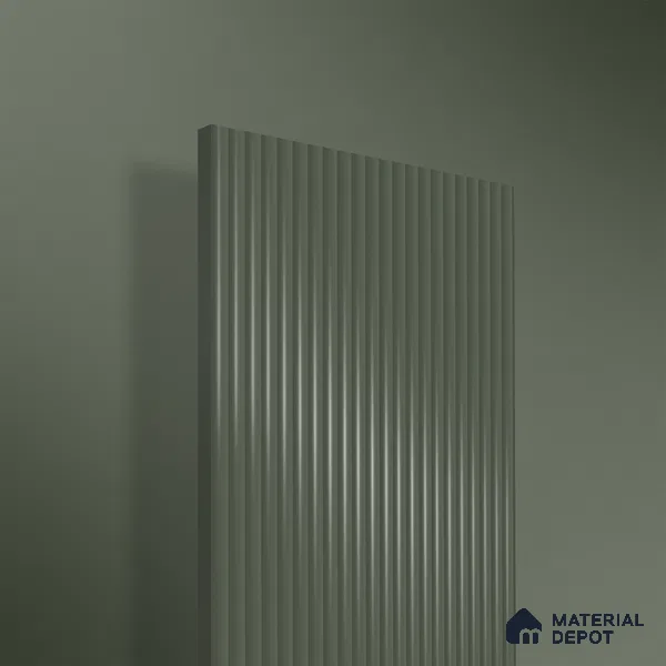 Shadow Slate Grey Fluted Solid Color 1D 05451 Shadow Slate 8 ft x 4 ft High Gloss Finish Acrylic Laminate - 3 mm | Suitable for TV Unit,Wardrobe, Kitchen Cabinets