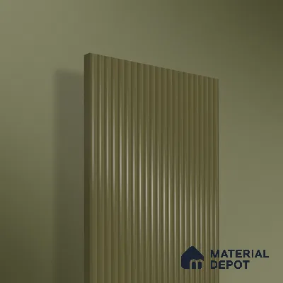Charcoal Bark Brown Fluted Solid Color 1D 05452 Charcoal Bark 8 ft x 4 ft High Gloss Finish Acrylic Laminate - 3 mm | Suitable for TV Unit,Wardrobe, Kitchen Cabinets