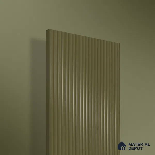 Charcoal Bark Brown Fluted Solid Color 1D 05452 Charcoal Bark 8 ft x 4 ft High Gloss Finish Acrylic Laminate - 3 mm | Suitable for TV Unit,Wardrobe, Kitchen Cabinets