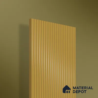 Amber Gold Fluted Solid Color 1D 05454 Amber Dune 8 ft x 4 ft High Gloss Finish Acrylic Laminate - 3 mm | Suitable for TV Unit,Wardrobe, Kitchen Cabinets