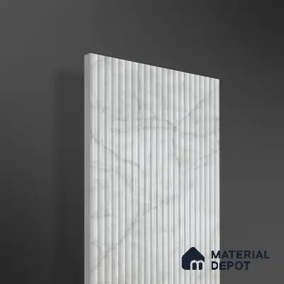 Marble Fluted 1D 05472 Fog Veins 8 ft x 4 ft High Gloss Finish Acrylic Laminate - 3 mm | Suitable for TV Unit,Wardrobe, Kitchen Cabinets