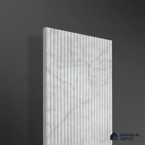 Marble Fluted 1D 05472 Fog Veins 8 ft x 4 ft High Gloss Finish Acrylic Laminate - 3 mm | Suitable for TV Unit,Wardrobe, Kitchen Cabinets