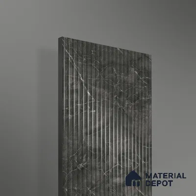 Marble Fluted 1D 05477 Twilight Veins 8 ft x 4 ft High Gloss Finish Acrylic Laminate - 3 mm | Suitable for TV Unit,Wardrobe, Kitchen Cabinets