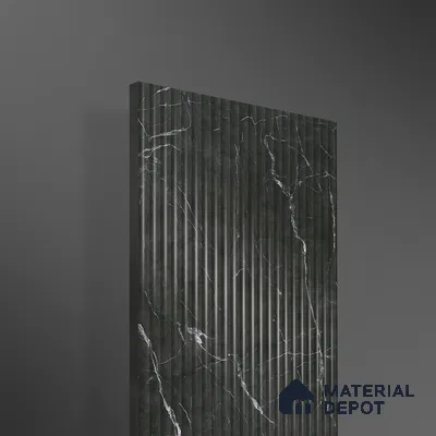 Marble Fluted 1D 05475 Stormy Ridge 8 ft x 4 ft High Gloss Finish Acrylic Laminate - 3 mm | Suitable for TV Unit,Wardrobe, Kitchen Cabinets
