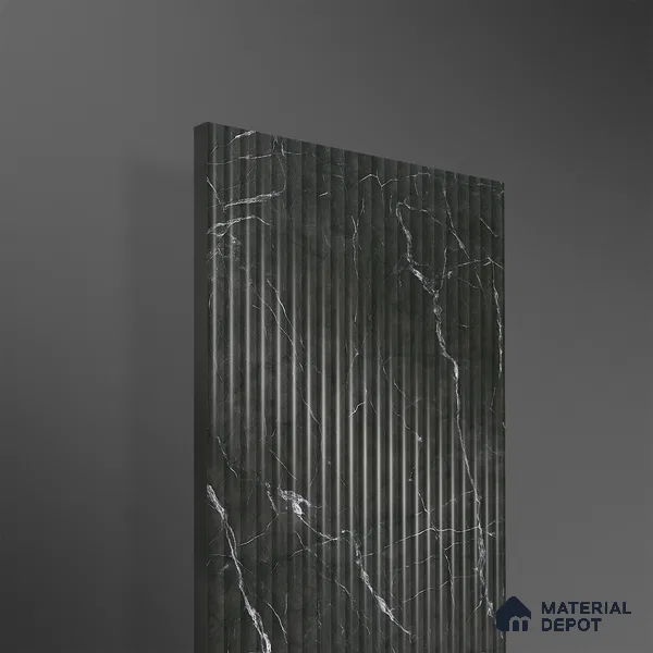 Marble Fluted 1D 05475 Stormy Ridge 8 ft x 4 ft High Gloss Finish Acrylic Laminate - 3 mm | Suitable for TV Unit,Wardrobe, Kitchen Cabinets