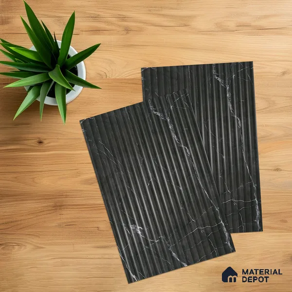 Marble Fluted 1D 05475 Stormy Ridge 8 ft x 4 ft High Gloss Finish Acrylic Laminate - 3 mm | Suitable for TV Unit,Wardrobe, Kitchen Cabinets
