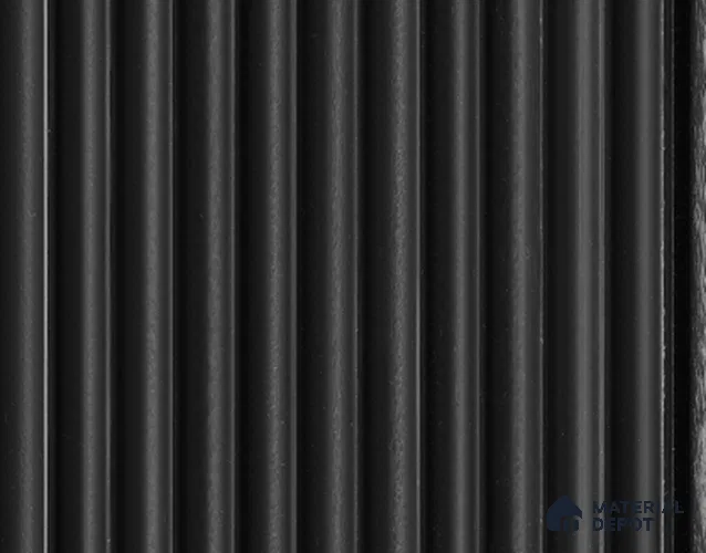 Black Plain Colour Louver PN 05362 8 ft x 4.9 inch Charcoal Panel - 12 mm | Suitable for Feature Wall, TV Unit & Living Room | Width is Subjected to 5% Variation