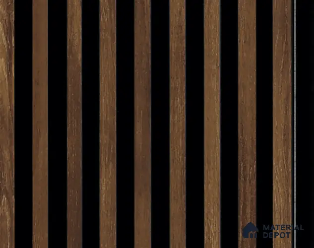 Brown Wooden Louver PN 05365 8 ft x 4.9 inch Charcoal Panel - 12 mm | Suitable for Feature Wall, TV Unit & Living Room | Width is Subjected to 5% Variation