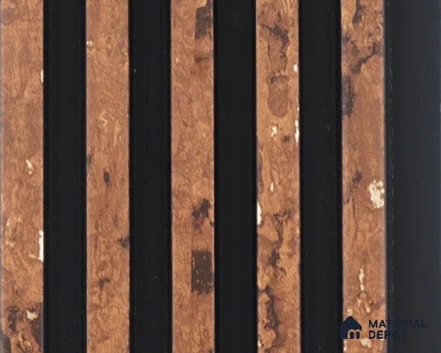 Brown Rustic Louver PN 05366 8 ft x 4.9 inch Charcoal Panel - 12 mm | Suitable for Feature Wall, TV Unit & Living Room | Width is Subjected to 5% Variation