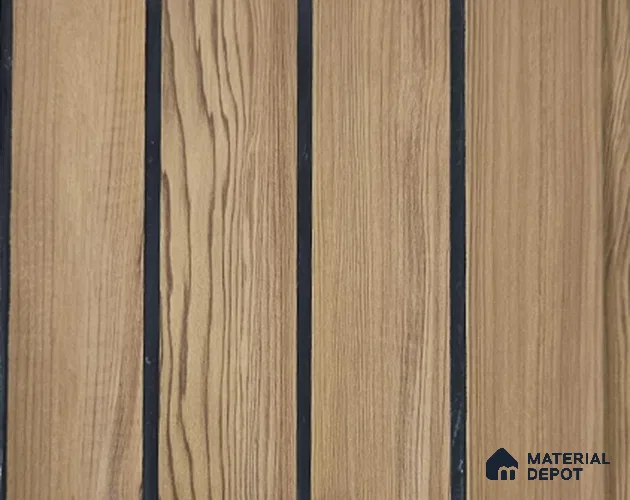 Brown Wooden Louver PN 05368 8 ft x 4.9 inch Charcoal Panel - 12 mm | Suitable for Feature Wall, TV Unit & Living Room | Width is Subjected to 5% Variation
