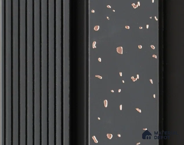 Grey Patterned Louver PN 05370 8 ft x 4.9 inch Charcoal Panel - 12 mm | Suitable for Feature Wall, TV Unit & Living Room | Width is Subjected to 5% Variation