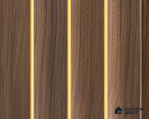Brown Wooden Louver PN 05377 8 ft x 4.9 inch Charcoal Panel - 12 mm | Suitable for Feature Wall, TV Unit & Living Room | Width is Subjected to 5% Variation