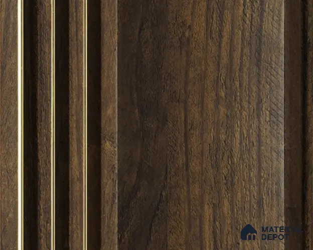 Brown Wooden Louver PN 05385 8 ft x 4.9 inch Charcoal Panel - 12 mm | Suitable for Feature Wall, TV Unit & Living Room | Width is Subjected to 5% Variation