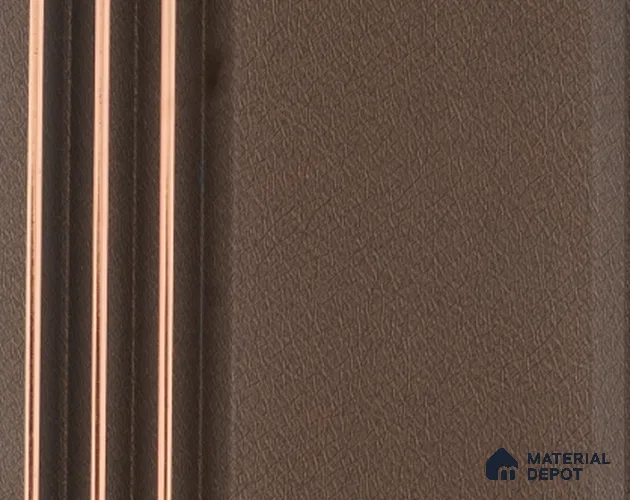 Brown Leather Louver PN 05388 8 ft x 4.9 inch Charcoal Panel - 12 mm | Suitable for Feature Wall, TV Unit & Living Room | Width is Subjected to 5% Variation