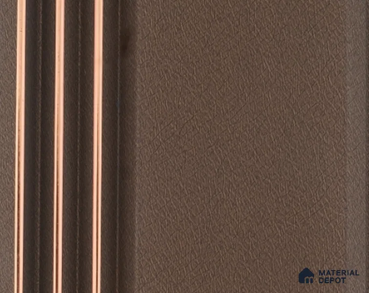 Brown Leather Louver PN 05388 8 ft x 4.9 inch Charcoal Panel - 12 mm | Suitable for Feature Wall, TV Unit & Living Room | Width is Subjected to 5% Variation