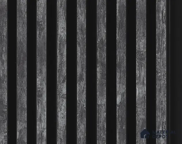 Black Patterned Louver PN 05393 8 ft x 4.9 inch Charcoal Panel - 12 mm | Suitable for Feature Wall, TV Unit & Living Room | Width is Subjected to 5% Variation
