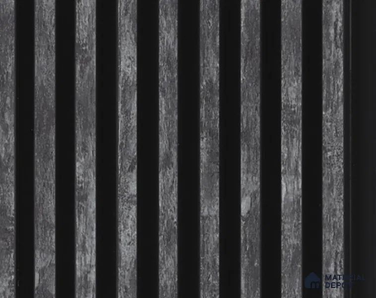 Black Patterned Louver PN 05393 8 ft x 4.9 inch Charcoal Panel - 12 mm | Suitable for Feature Wall, TV Unit & Living Room | Width is Subjected to 5% Variation