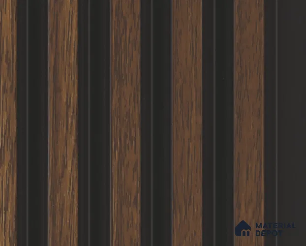 Brown Wooden Louver PN 05396 8 ft x 4.9 inch Charcoal Panel - 12 mm | Suitable for Feature Wall, TV Unit & Living Room | Width is Subjected to 5% Variation