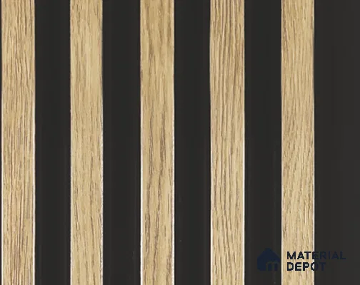 Brown Wooden Louver PN 05398 8 ft x 4.9 inch Charcoal Panel - 12 mm | Suitable for Feature Wall, TV Unit & Living Room | Width is Subjected to 5% Variation
