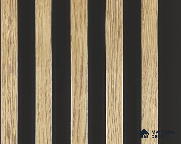 Brown Wooden Louver PN 05398 8 ft x 4.9 inch Charcoal Panel - 12 mm | Suitable for Feature Wall, TV Unit & Living Room | Width is Subjected to 5% Variation