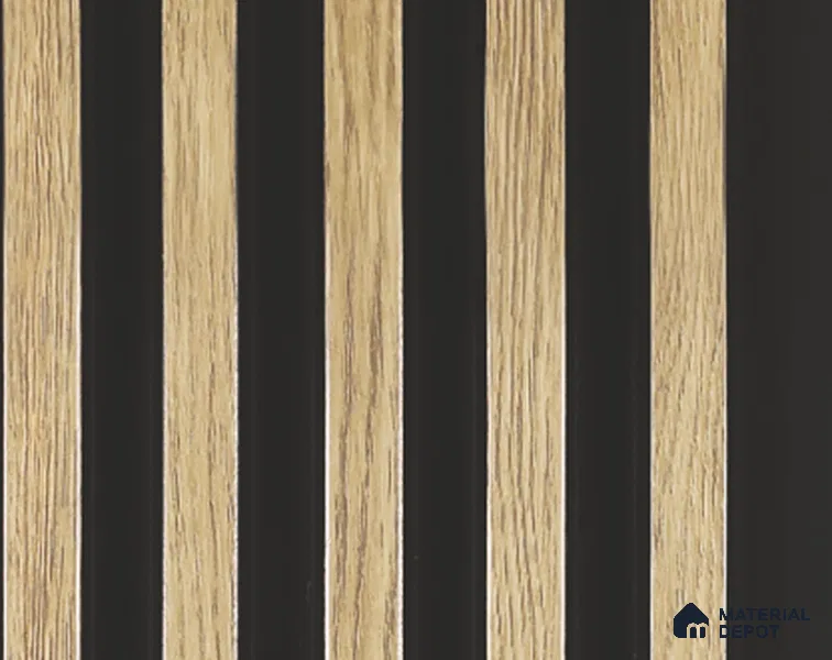 Brown Wooden Louver PN 05398 8 ft x 4.9 inch Charcoal Panel - 12 mm | Suitable for Feature Wall, TV Unit & Living Room | Width is Subjected to 5% Variation