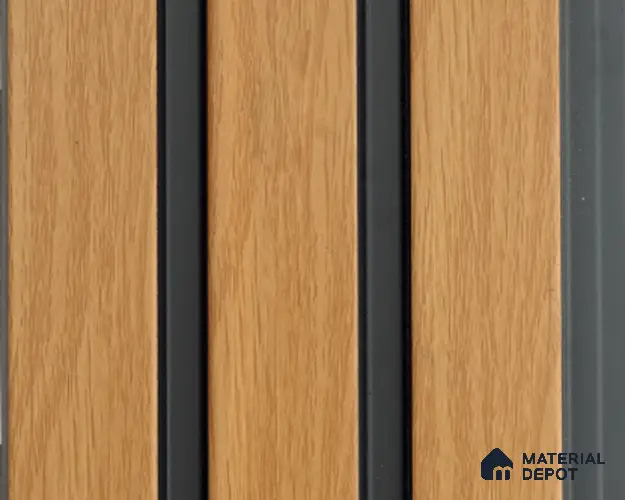 Brown Wooden Louver PN 05405 8 ft x 4.9 inch Charcoal Panel - 12 mm | Suitable for Feature Wall, TV Unit & Living Room | Width is Subjected to 5% Variation