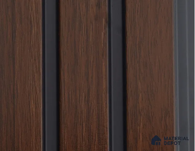 Brown Wooden Louver PN 05406 8 ft x 4.9 inch Charcoal Panel - 12 mm | Suitable for Feature Wall, TV Unit & Living Room | Width is Subjected to 5% Variation