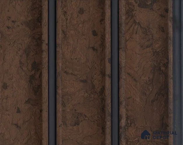 Brown Rustic Louver PN 05409 8 ft x 4.9 inch Charcoal Panel - 12 mm | Suitable for Feature Wall, TV Unit & Living Room | Width is Subjected to 5% Variation