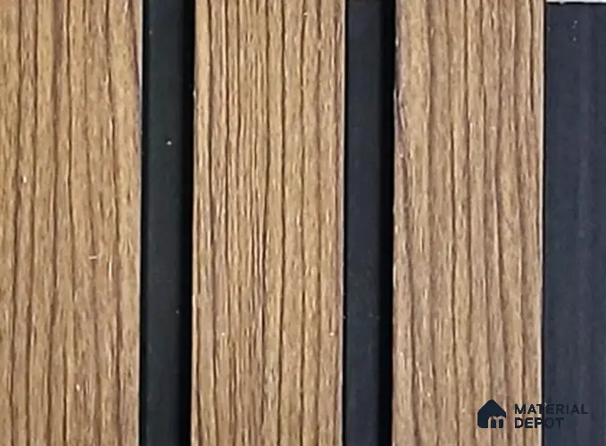 Brown Wooden Louver PN 05337 8 ft x 4.9 inch Charcoal Panel - 12 mm | Suitable for Feature Wall, TV Unit & Living Room | Width is Subjected to 5% Variation