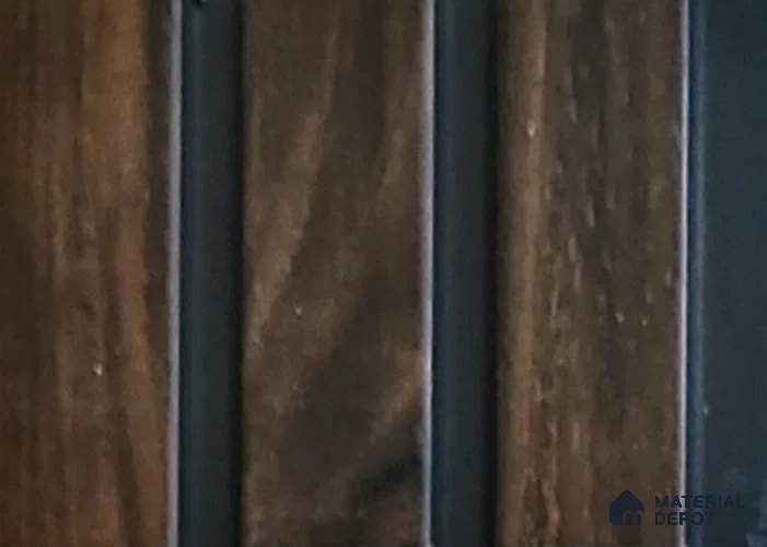 Brown Wooden Louver PN 05330 8 ft x 4.9 inch Charcoal Panel - 12 mm | Suitable for Feature Wall, TV Unit & Living Room | Width is Subjected to 5% Variation