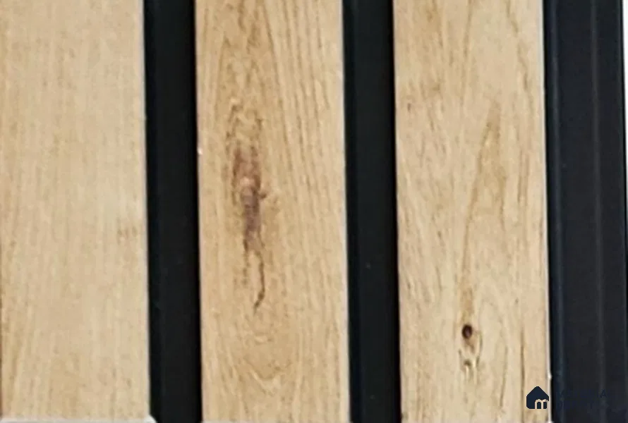 Brown Wooden Louver PN 05332 8 ft x 4.9 inch Charcoal Panel - 12 mm | Suitable for Feature Wall, TV Unit & Living Room | Width is Subjected to 5% Variation