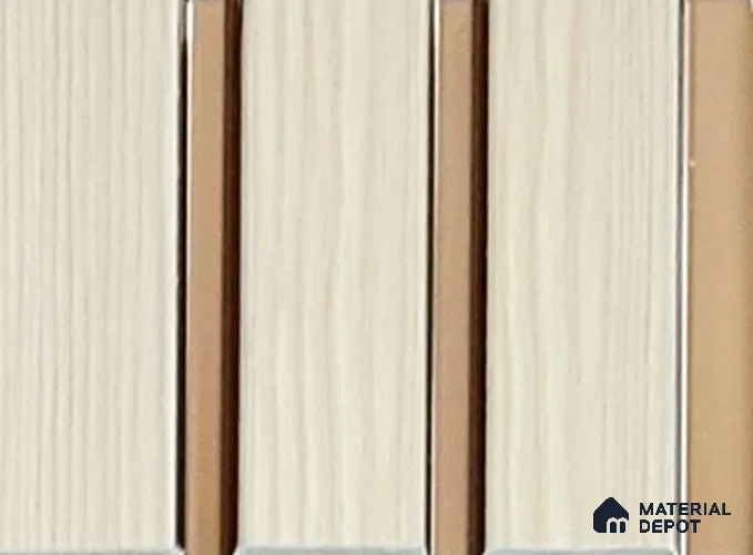 Beige Wooden Louver PN 05329 8 ft x 4.9 inch Charcoal Panel - 12 mm | Suitable for Feature Wall, TV Unit & Living Room | Width is Subjected to 5% Variation