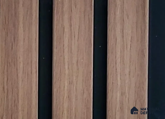 Brown Wooden Louver PN 05343 8 ft x 4.9 inch Charcoal Panel - 12 mm | Suitable for Feature Wall, TV Unit & Living Room | Width is Subjected to 5% Variation