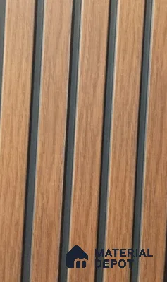 Brown Wooden Louver PN 06362 8 ft x 4.9 inch Charcoal Panel - 12 mm | Suitable for Feature Wall, TV Unit & Living Room | Width is Subjected to 5% Variation