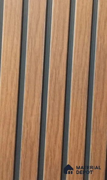 Brown Wooden Louver PN 06362 8 ft x 4.9 inch Charcoal Panel - 12 mm | Suitable for Feature Wall, TV Unit & Living Room | Width is Subjected to 5% Variation