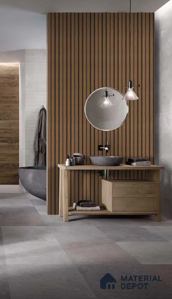 Brown Wooden Louver SA 1001 8 ft x 4.9 inch Charcoal Panel -  mm | Suitable for Feature Wall, TV Unit & Living Room | Width is Subjected to 5% Variation