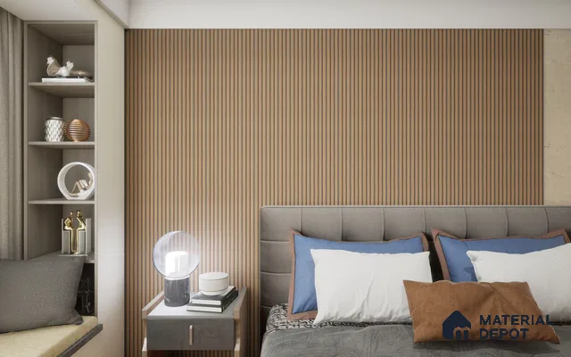 Brown Wooden Louver SA 1001 8 ft x 4.9 inch Charcoal Panel -  mm | Suitable for Feature Wall, TV Unit & Living Room | Width is Subjected to 5% Variation