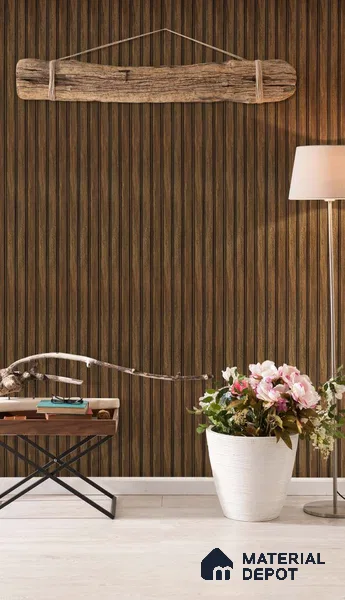 Brown Wooden Louver SA 1005 8 ft x 4.9 inch Charcoal Panel -  mm | Suitable for Feature Wall, TV Unit & Living Room | Width is Subjected to 5% Variation