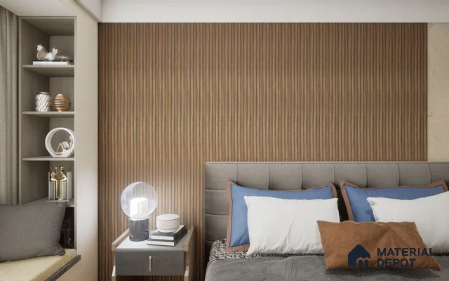 Brown Wooden Louver SA 1005 8 ft x 4.9 inch Charcoal Panel -  mm | Suitable for Feature Wall, TV Unit & Living Room | Width is Subjected to 5% Variation