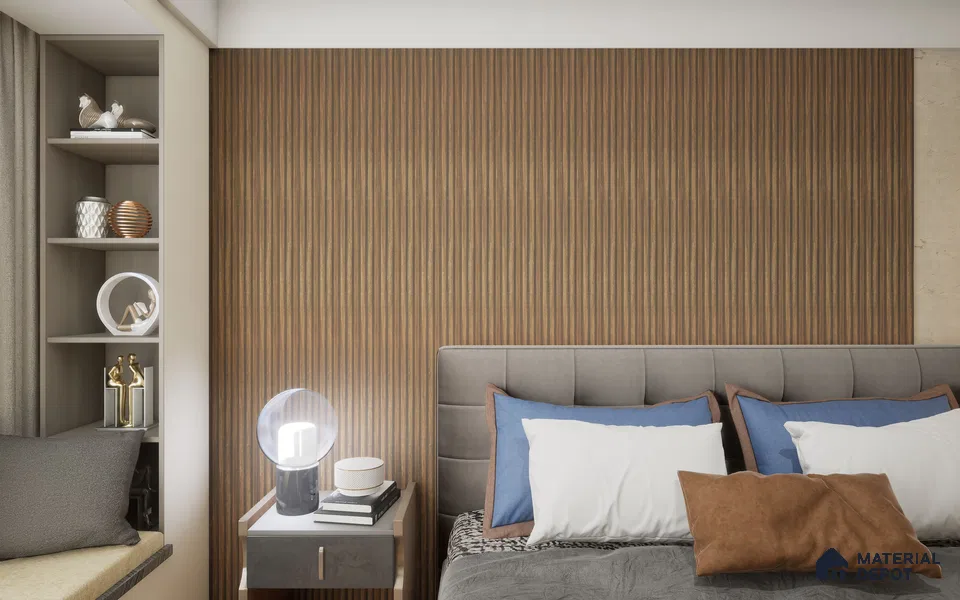 Brown Wooden Louver SA 1005 8 ft x 4.9 inch Charcoal Panel -  mm | Suitable for Feature Wall, TV Unit & Living Room | Width is Subjected to 5% Variation