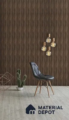 Wenge Wooden Louver SA 1006 8 ft x 4.9 inch Charcoal Panel -  mm | Suitable for Feature Wall, TV Unit & Living Room | Width is Subjected to 5% Variation
