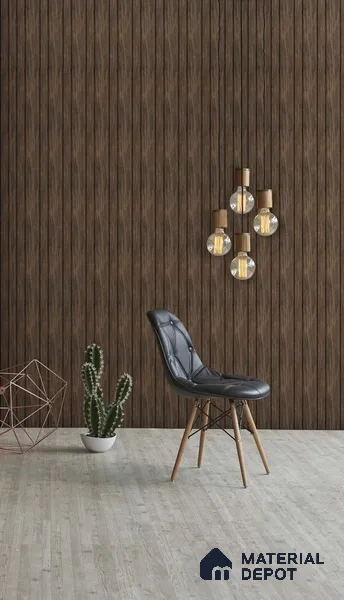 Wenge Wooden Louver SA 1006 8 ft x 4.9 inch Charcoal Panel - mm | Suitable for Feature Wall, TV Unit & Living Room | Width is Subjected to 5% Variation